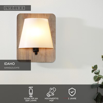 Lucide IDAHO - Wandleuchte - 1xE14 - Braun